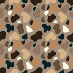 Seamless multicolored cow print vector pattern.