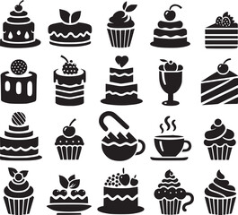 Birthday Icon, Cake icon silhouette