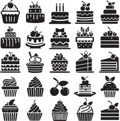 Birthday Icon, Cake icon silhouette