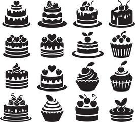 Birthday Icon, Cake icon silhouette