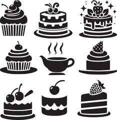 Birthday Icon, Cake icon silhouette