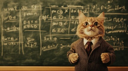 Cute cat as a teacher