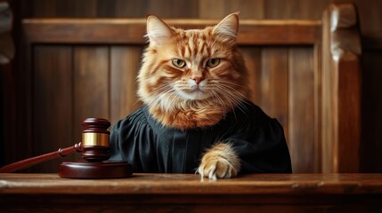Cute cat wearing a judges robe