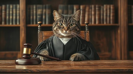 Cute cat wearing a judges robe