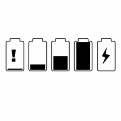 set of battery icons, 
