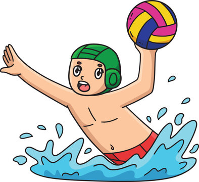 recommend clip art: Water Polo Player Swimming with Ball Hand Clipart