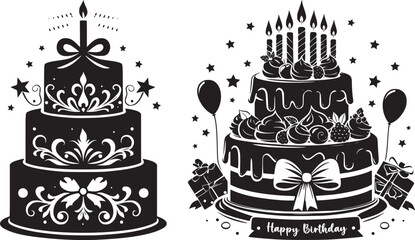 Birthday Icon, Cake icon silhouette