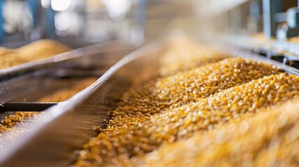 Overflowing heap of freshly harvested golden yellow corn kernels resting on a rustic wooden surface symbolizing the abundance and bounty of the agricultural industry