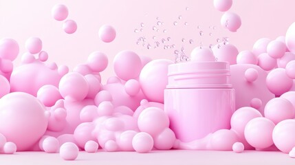 Fototapeta premium Hydrating face cream application studio product photography minimalist close-up beauty concept