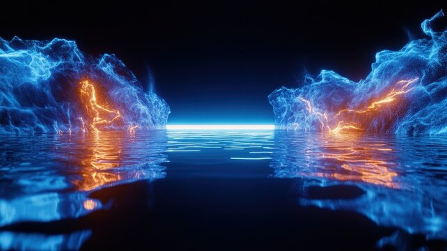 Narrow gamma waves casting intricate reflections in a mesmerizing dance of light and shadow.