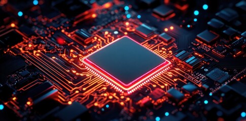 Obraz premium Synchronized Circuits in Abstract 3D Layers: A Fusion of Technology and Art in Motion