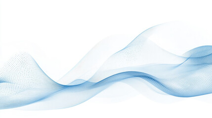 Soft blue waves flow gracefully across white background, creating serene and minimalist abstract design. This elegant composition evokes sense of calm and tranquility