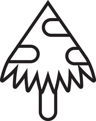 Christmas Tree Icon Line Art
