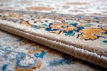 Obraz premium Elegant area rug detail living room home decor cozy setting close-up textile design