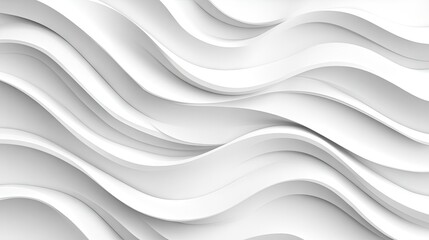 Obraz premium Abstract waves in white, showcasing a smooth and modern design with depth and texture.