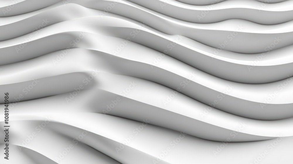 Poster Three dimensional render of wavy pattern. waves abstract background texture