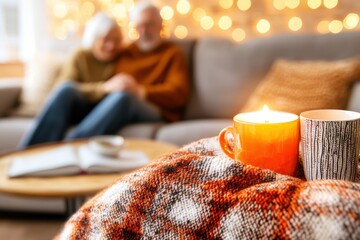 Cozy elder care services living room lifestyle warm atmosphere inviting concept