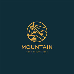 circle mountain line logo design