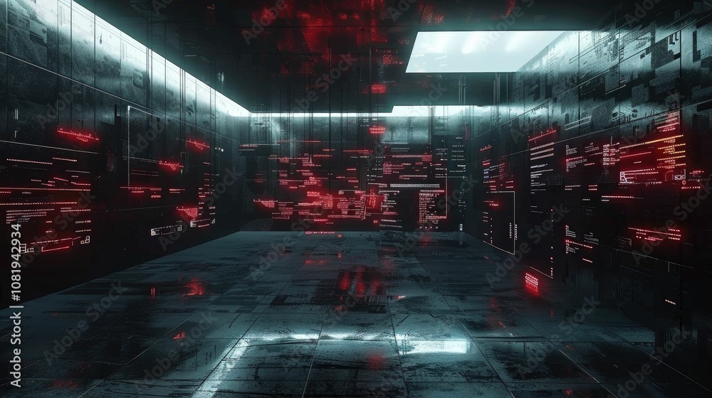 Poster floating holographic interfaces in a dark room