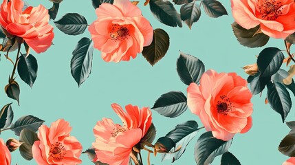 Retro colorful flower pattern texture illustration poster background