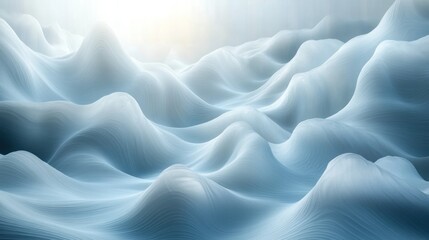 Obraz premium Abstract Blue Serene Landscape: A Dreamy Digital Art