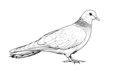 Fototapeta premium line art of a pigeon on white background