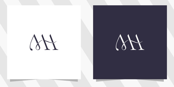 letter mh hm logo design vector