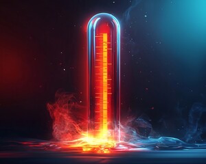 Thermometer Shaped Loading Bar Representing Buildup of Energy and Heat
