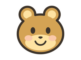 かわいいくまさんのにっこり笑顔イラスト