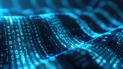 Abstract money growth with digital binary codes forming a rising chart