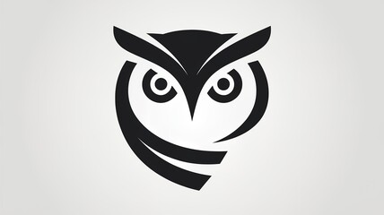 Obraz premium Black and white icon with owl head image