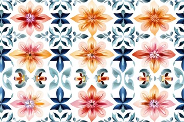 Floral design pattern digital art seamless background colorful aesthetic interior decoration