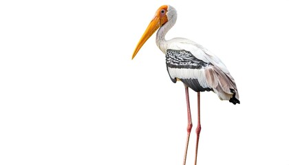 Asian painted stork - Mycteria leucocephala - are large, long legged, long necked wading birds with long, stout bills.  they use soaring, gliding flight, which conserves energy © Chase D’Animulls
