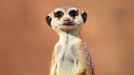 Curious Meerkat with Big Eyes Looking Directly at the Camera