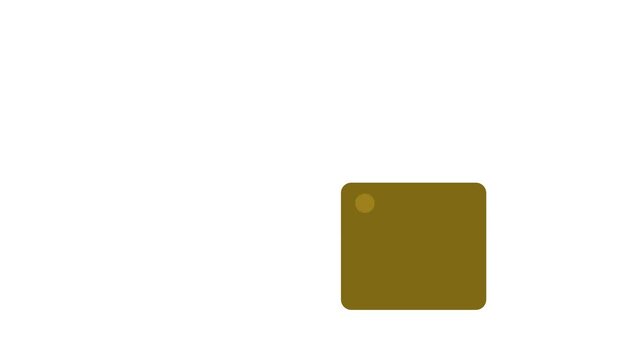 A wallet with a coin falling into it. Cartoon animation. Alpha channel. Seamless looping. Suitable for earning money and financial gain video element content