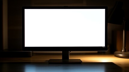 Laptop with white blank screen isolated on white background, white aluminium body