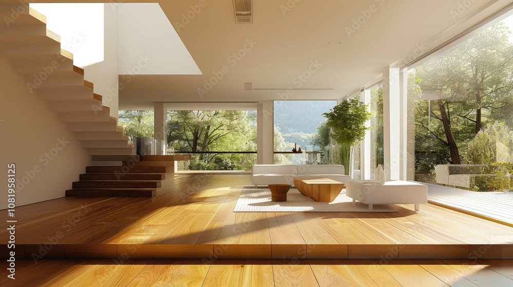 Poster Minimalist architecture with large open spaces