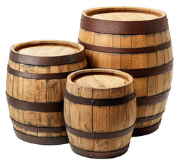 Fototapeta premium wooden barrel isolated on transparent background