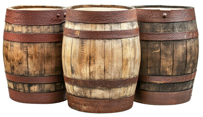 Obraz premium wooden barrel isolated on transparent background
