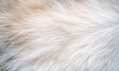 Close-Up Texture Of Soft White Fur Background