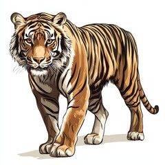 Naklejka premium Majestic Tiger Walking Through Wilderness