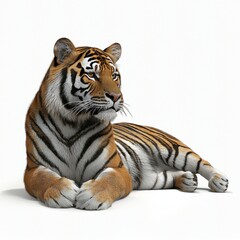 Fototapeta premium Majestic Tiger Relaxing in a Calm Setting