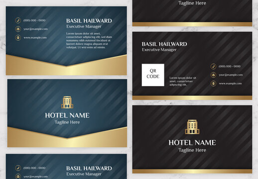 Gold and Black Hotel Business Card
