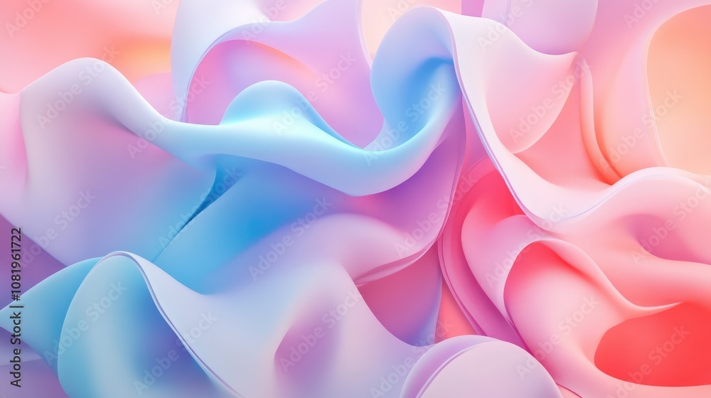 Poster Three dimensional render of wavy pattern. waves abstract background texture