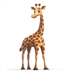 Obraz premium Cheerful Cartoon Giraffe Illustration