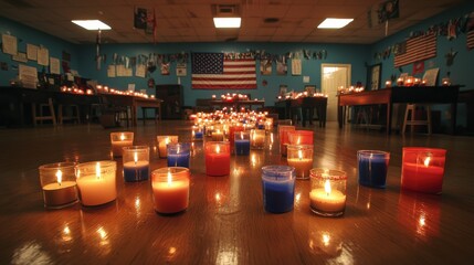 Peaceful Candlelight Vigil in Community Space
