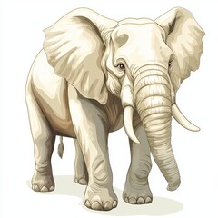 Elegant White Elephant Illustration for Creative Projects