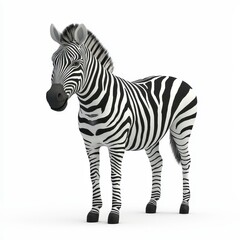 Obraz premium Realistic Zebra Illustration on White Background
