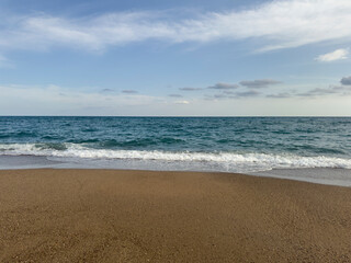 sandy beach and beautiful sea view