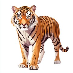 Obraz premium Majestic Tiger in Bold Colors and Artistic Style